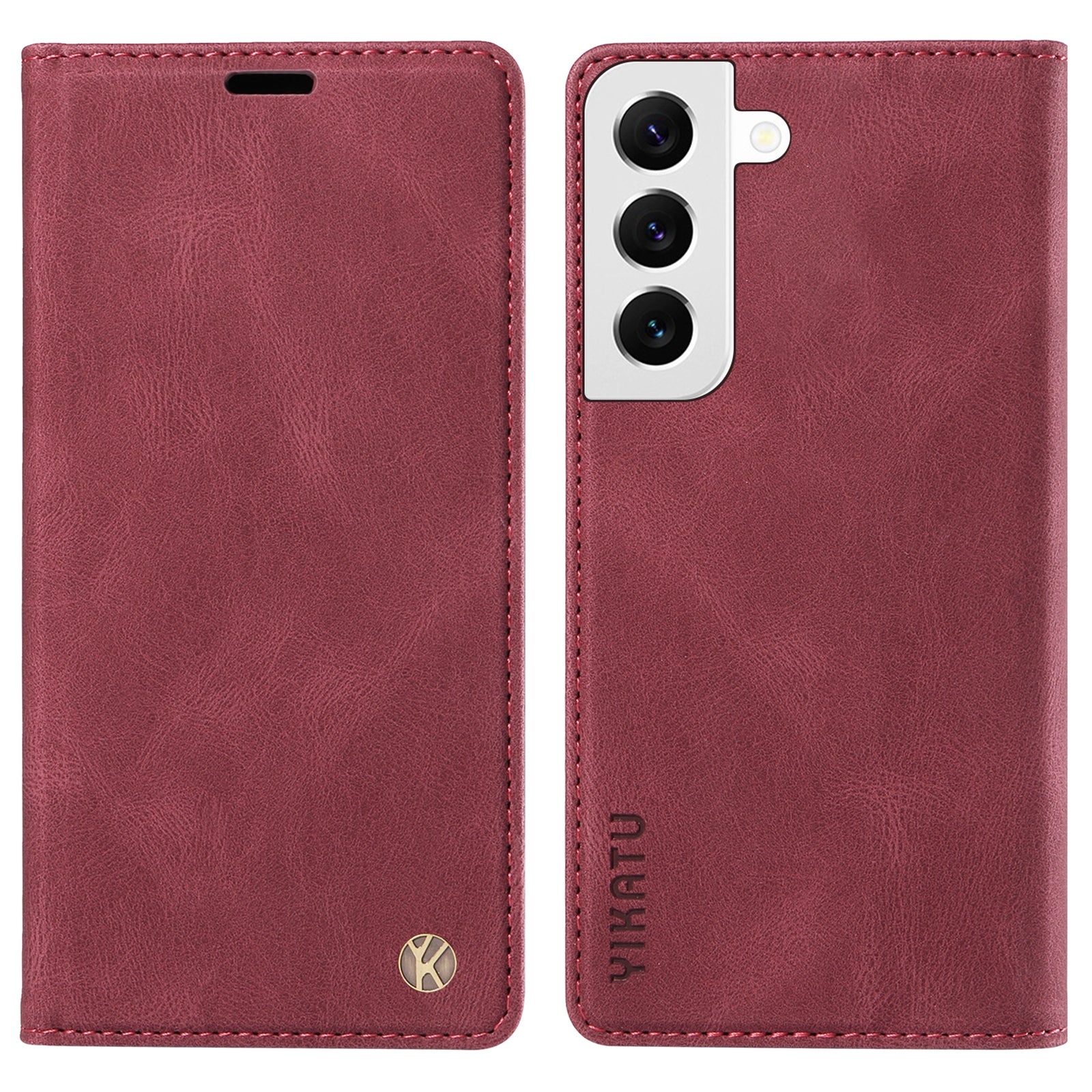 YIKATU YK-004 Til Samsung Galaxy S21 FE 5G Skin-touch Læder Cover Stand Pung Stødsikker telefoncover YIKATU YK-004 Til Samsung Galaxy S21 FE 5G Skin-touch Læder Cover Stand Pung Stødsikker telefoncover